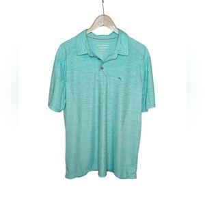 Tommy Bahama IslandZone Performance Polo Shirt Men's XL Green Teal Marlin Logo